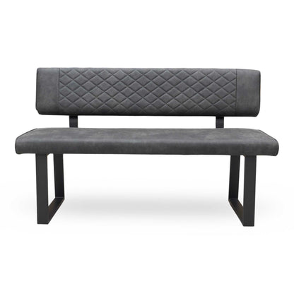 ‘Warrior’ Grey Fabric High Back Dining Bench
