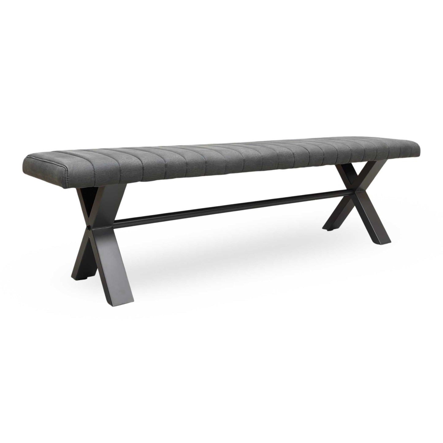 ‘Moon’ Grey Fabric 180cm Dining Bench