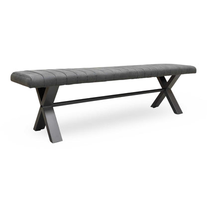 ‘Moon’ Grey Fabric 180cm Dining Bench
