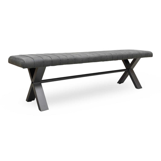 ‘Moon’ Grey Fabric 180cm Dining Bench