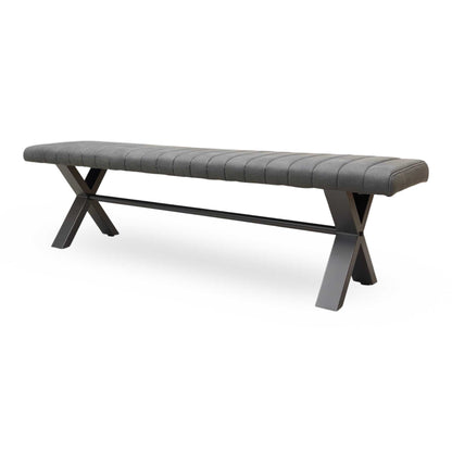 ‘Moon’ Grey Fabric 180cm Dining Bench