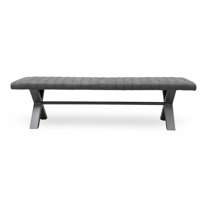 ‘Moon’ Grey Fabric 180cm Dining Bench