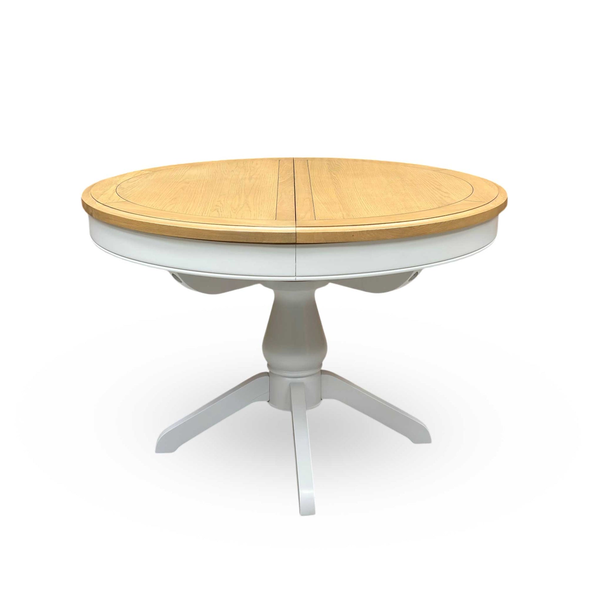 Side profile view of the table, emphasizing the clean edges of the tabletop and the strong, structured design of the legs and base layout.