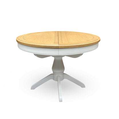 Side profile view of the table, emphasizing the clean edges of the tabletop and the strong, structured design of the legs and base layout.