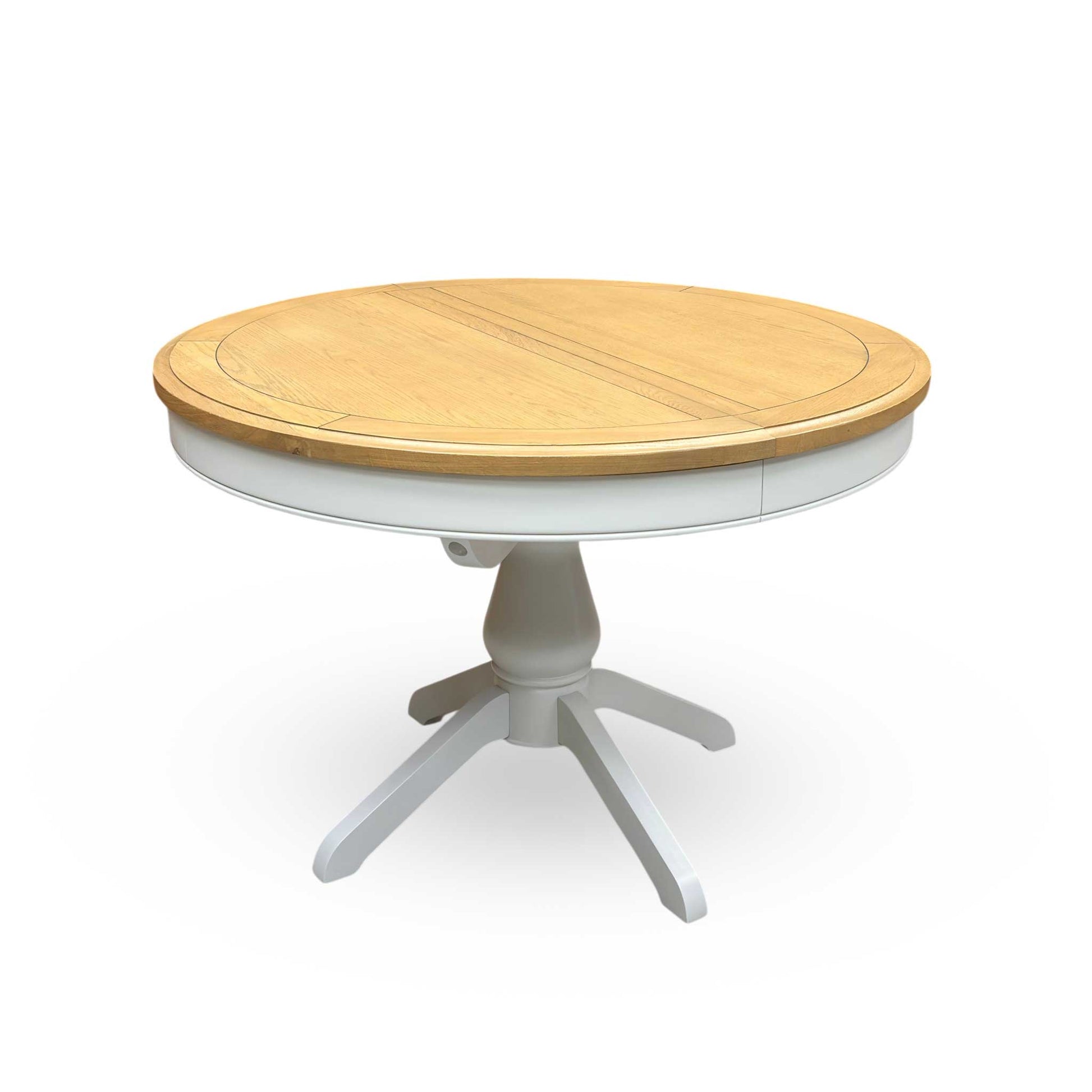 Side profile view of the table, emphasizing the clean edges of the tabletop and the strong, structured design of the legs and base layout.