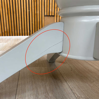 Detail shot of the sturdy pedestal leg construction, highlighting the high-quality craftsmanship and robust support frame designed to maximize legroom.