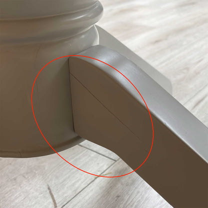 Detail shot of the sturdy pedestal leg construction, highlighting the high-quality craftsmanship and robust support frame designed to maximize legroom.
