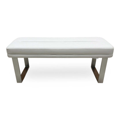 'Avorio' Marble-Effect Ceramic Top Swivel Extending Dining Table with Neutral Faux Leather Left Hand Facing Corner Dining Bench & Low Dining Bench Furniture Village