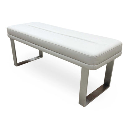 'Avorio' Marble-Effect Ceramic Top Swivel Extending Dining Table with Neutral Faux Leather Left Hand Facing Corner Dining Bench & Low Dining Bench Furniture Village