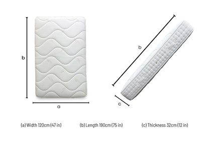 Technical dimension diagram for the Sleep Story Deluxe Firm Small Double Mattress: 120cm x 190cm.