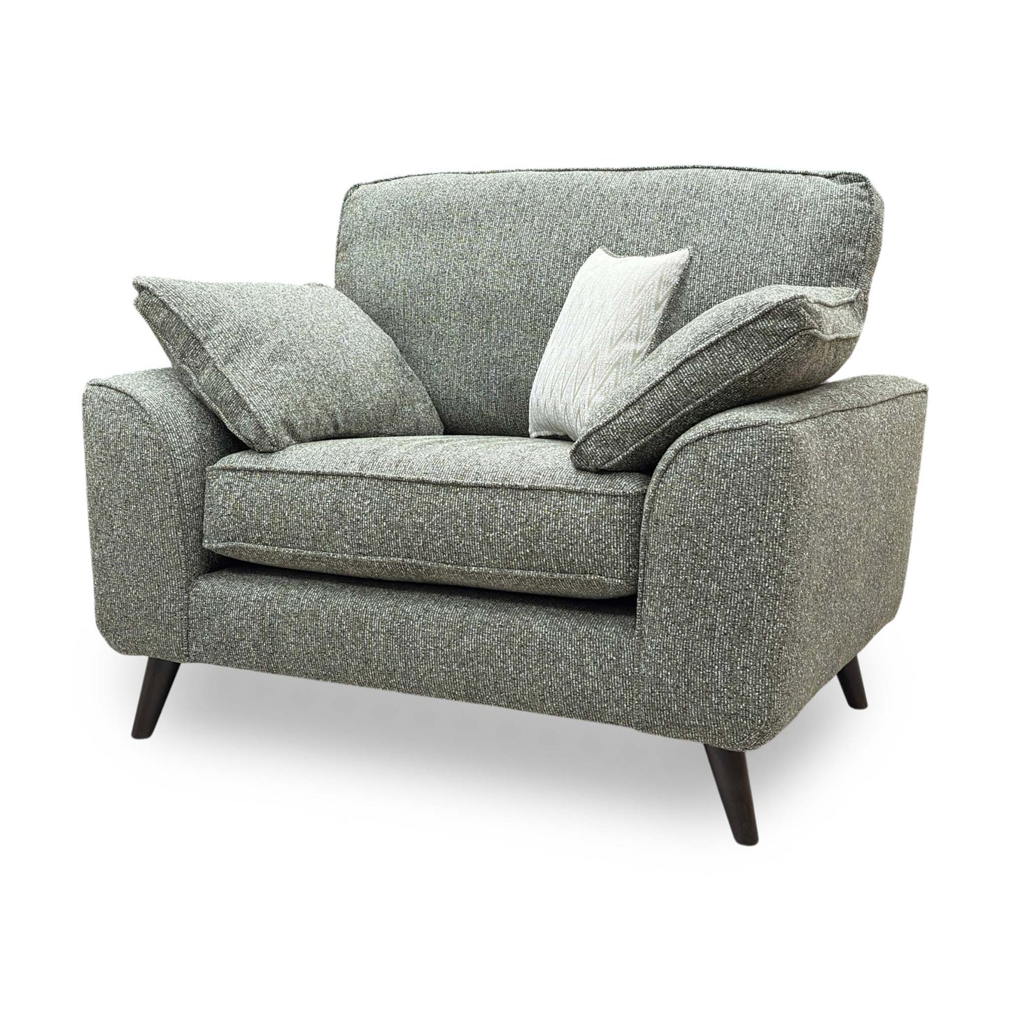 'Theodore' Olive Green Woven Fabric Formal Back Love Chair