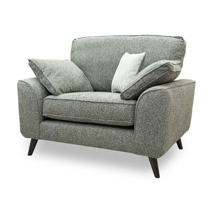 'Theodore' Olive Green Woven Fabric Formal Back Love Chair