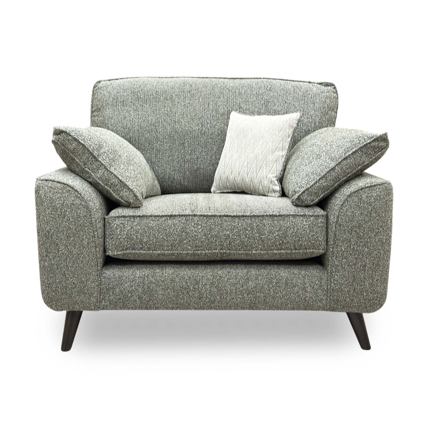 'Theodore' Olive Green Woven Fabric Formal Back Love Chair