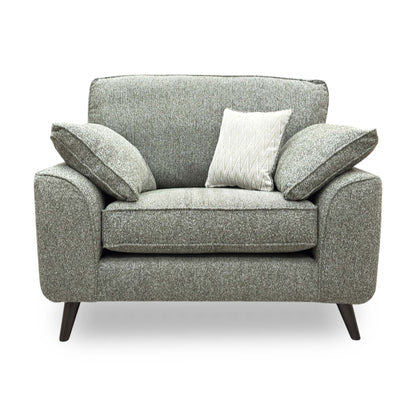 'Theodore' Olive Green Woven Fabric Formal Back Love Chair