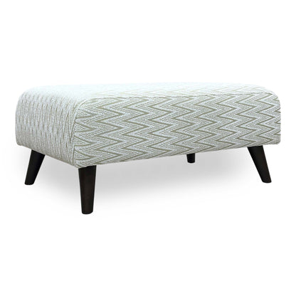 ‘Theodore’ Mint Green Zig-Zag Patterned Fabric Bench Footstool