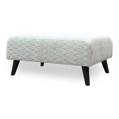 ‘Theodore’ Mint Green Zig-Zag Patterned Fabric Bench Footstool