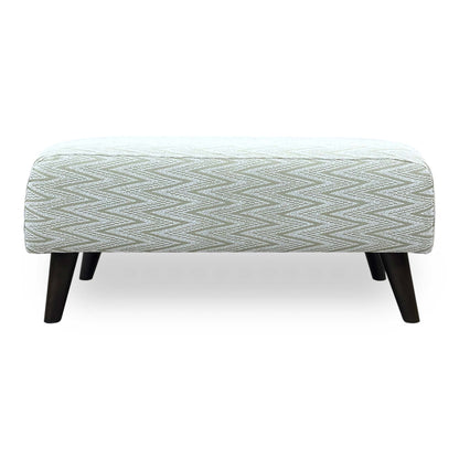 ‘Theodore’ Mint Green Zig-Zag Patterned Fabric Bench Footstool