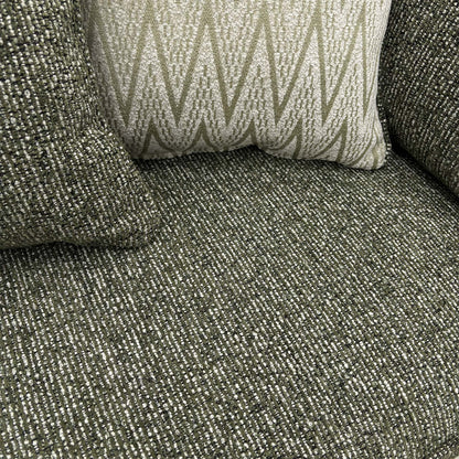 'Theodore' Olive Green Woven Fabric Formal Back Right Hand Facing Corner Sofa