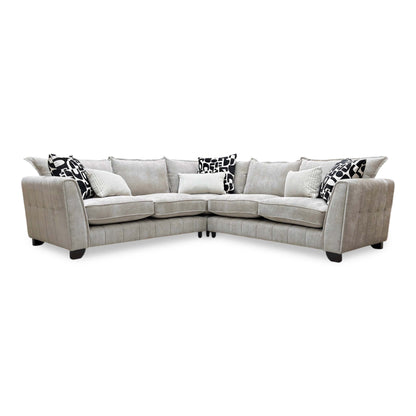 ‘Serena’ Derwent Truffle Linen Fabric Formal Back 2 Corner 2 Sofa