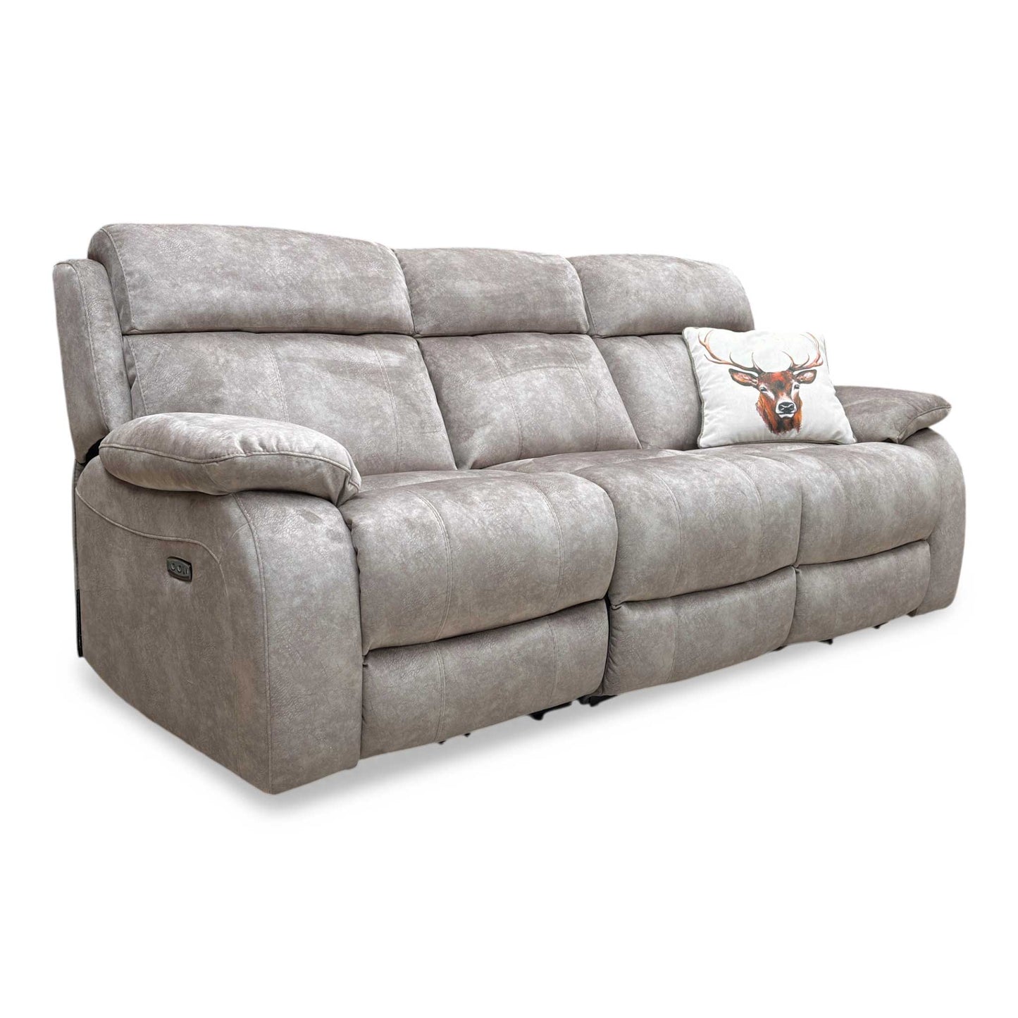 ‘Moreno' Bfa-Bnn-R29 Mink Velvet 3 Seater Power Recliner Sofa