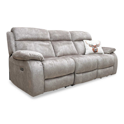 ‘Moreno' Bfa-Bnn-R29 Mink Velvet 3 Seater Power Recliner Sofa