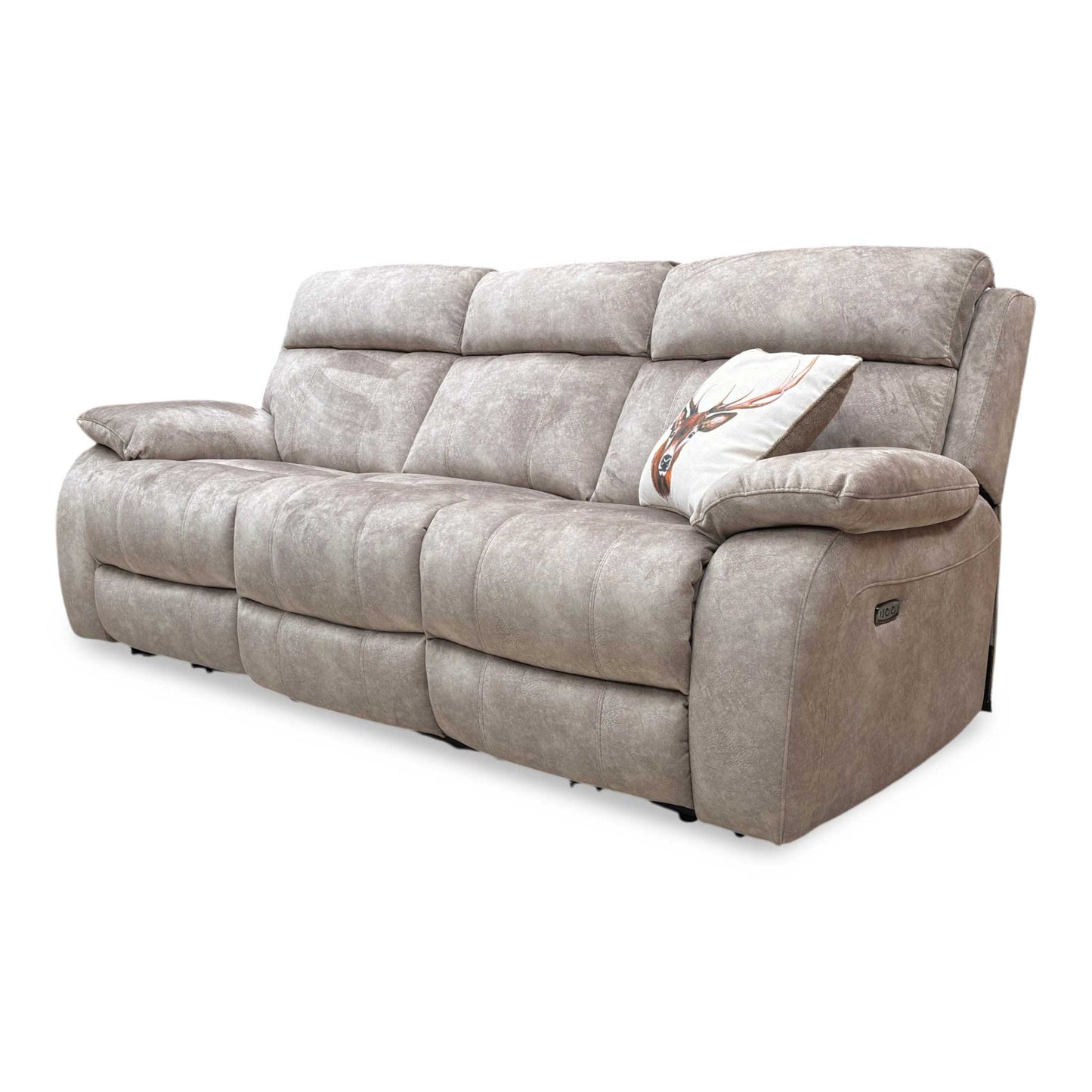 ‘Moreno' Bfa-Bnn-R29 Mink Velvet 3 Seater Power Recliner Sofa