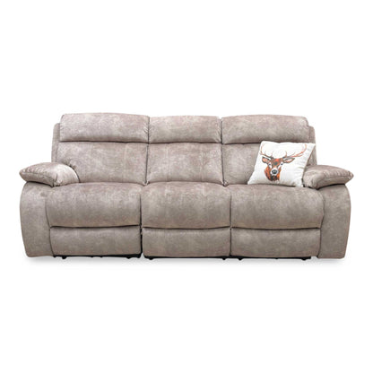 ‘Moreno' Bfa-Bnn-R29 Mink Velvet 3 Seater Power Recliner Sofa