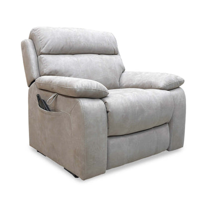 ‘Moreno’ Bfa-Blj-R946 Silver Suede Fabric Lift and Rise Recliner Chair