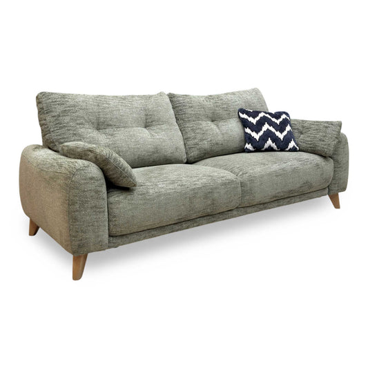 ‘Malmo’ Fab-Mga-R11 Olive Green Fabric 3 Seater Sofa