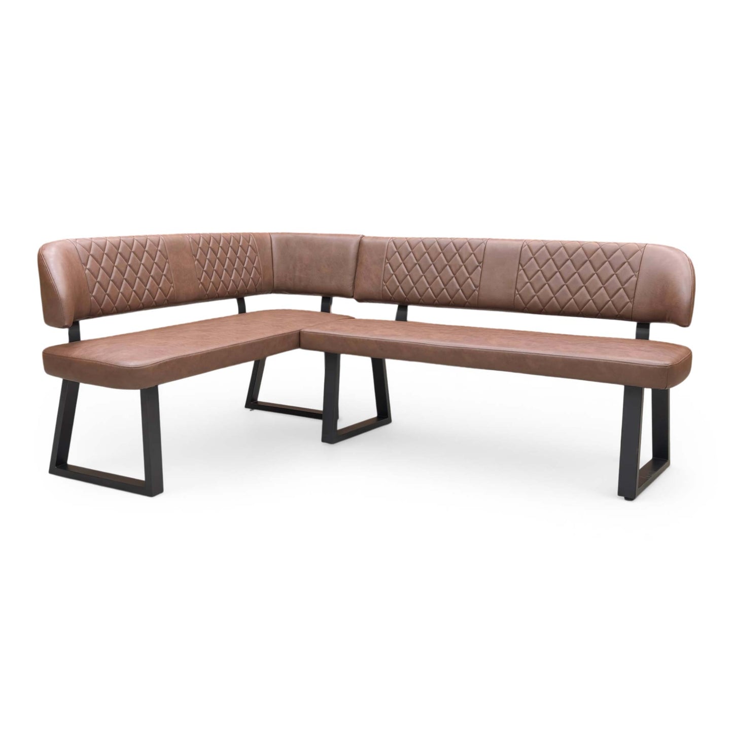 ‘Venus’ Tan Brown Faux Leather Left Hand Facing Corner Bench