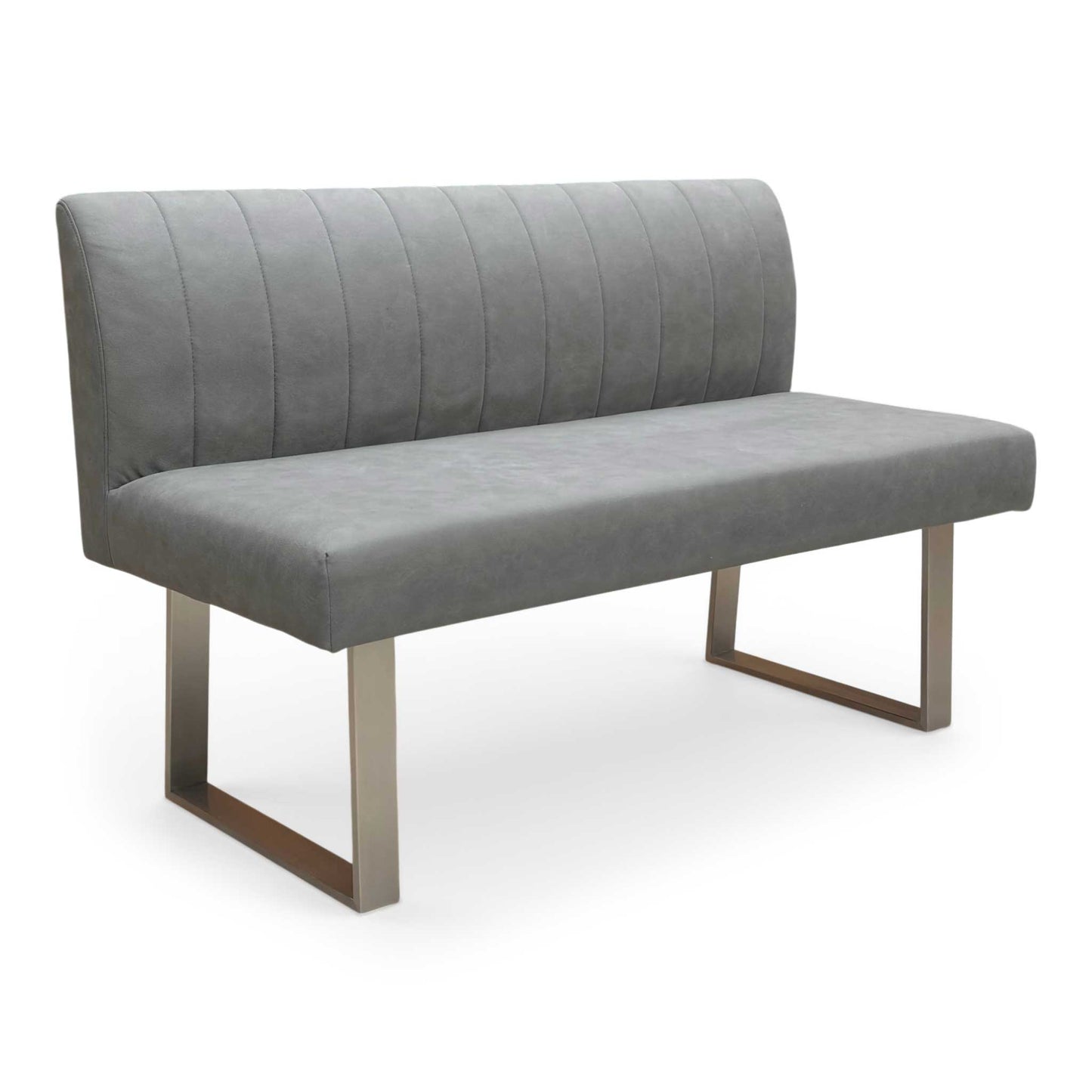 ‘Grigio’ Grey Fabric High Back Dining Bench
