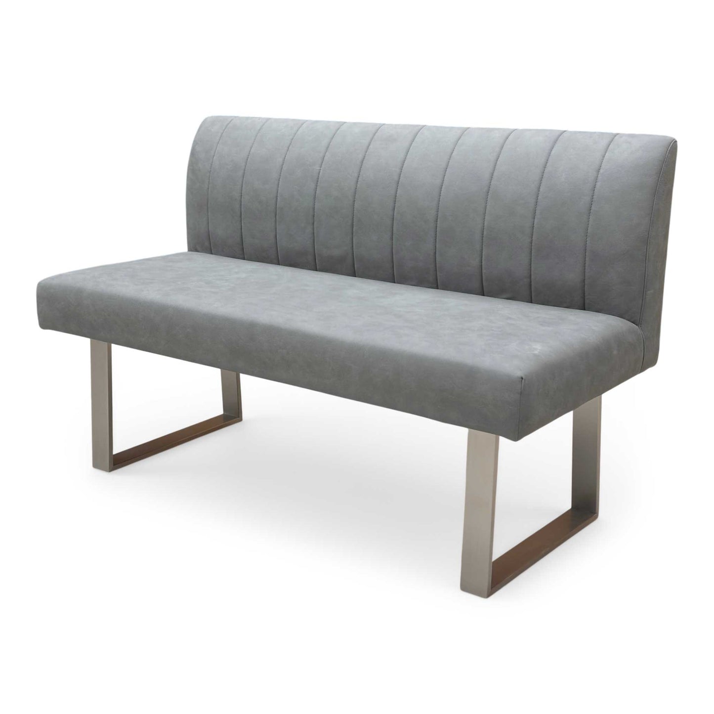 ‘Grigio’ Grey Fabric High Back Dining Bench