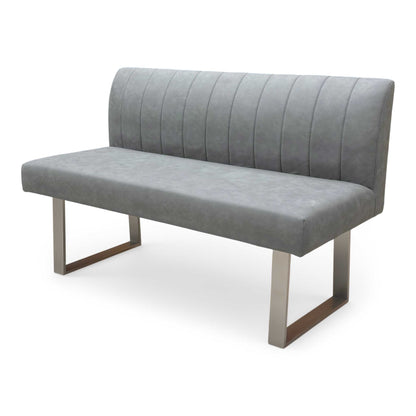 ‘Grigio’ Grey Fabric High Back Dining Bench