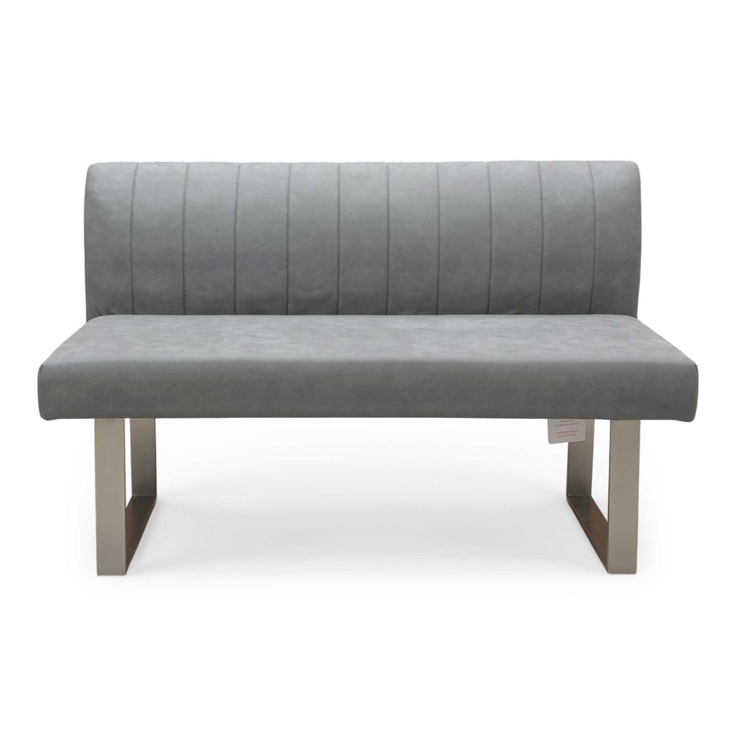‘Grigio’ Grey Fabric High Back Dining Bench