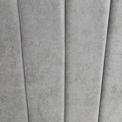 'Pluto' Milan Nickel Velvet Floor Standing Headboard + End Lift Ottoman Divan Base - Super King