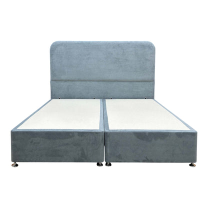 'Hamilton' Milan Petrol Velvet Floor Standing Headboard + Divan Base - Super King