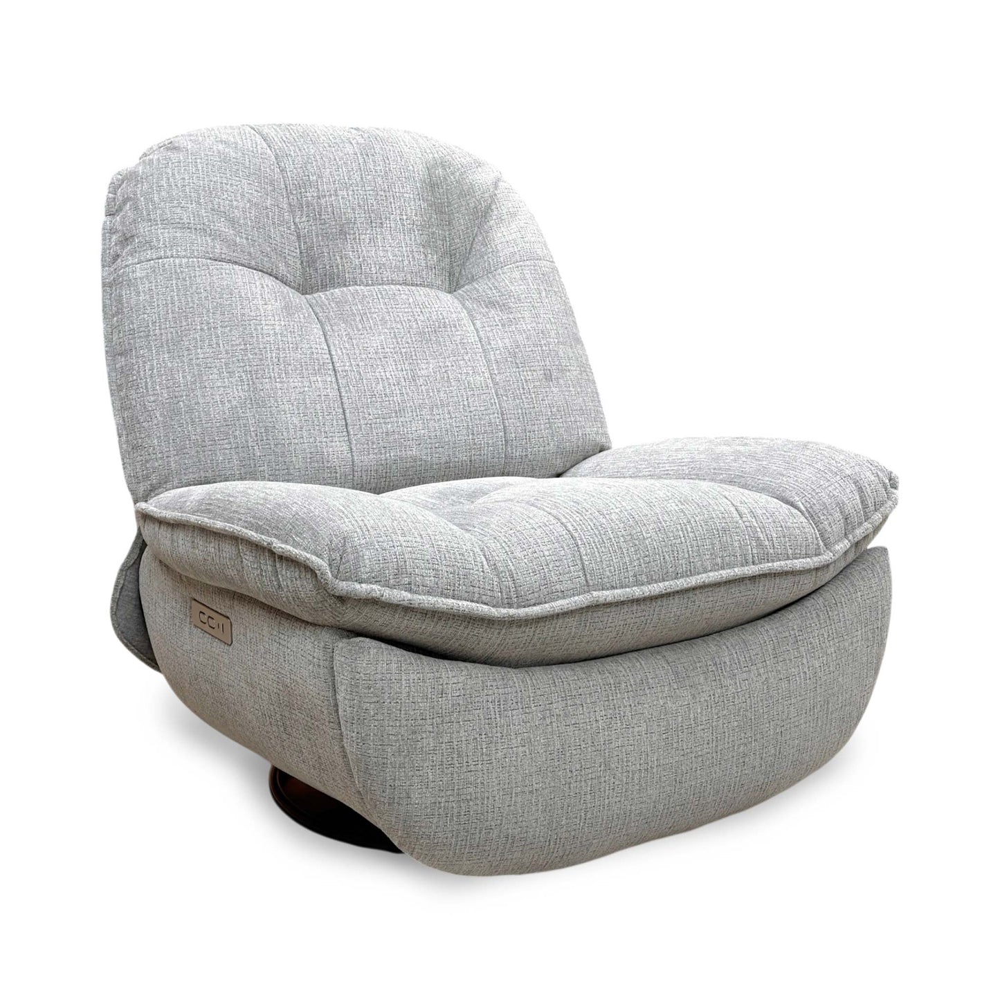 'Ontario' Grey Fabric Power Recliner Rocker Swivel Chair