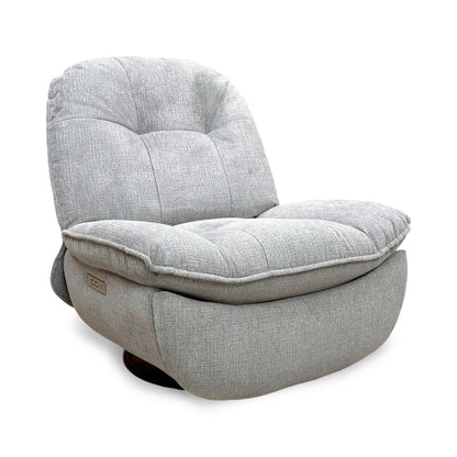 'Ontario' Grey Fabric Power Recliner Rocker Swivel Chair