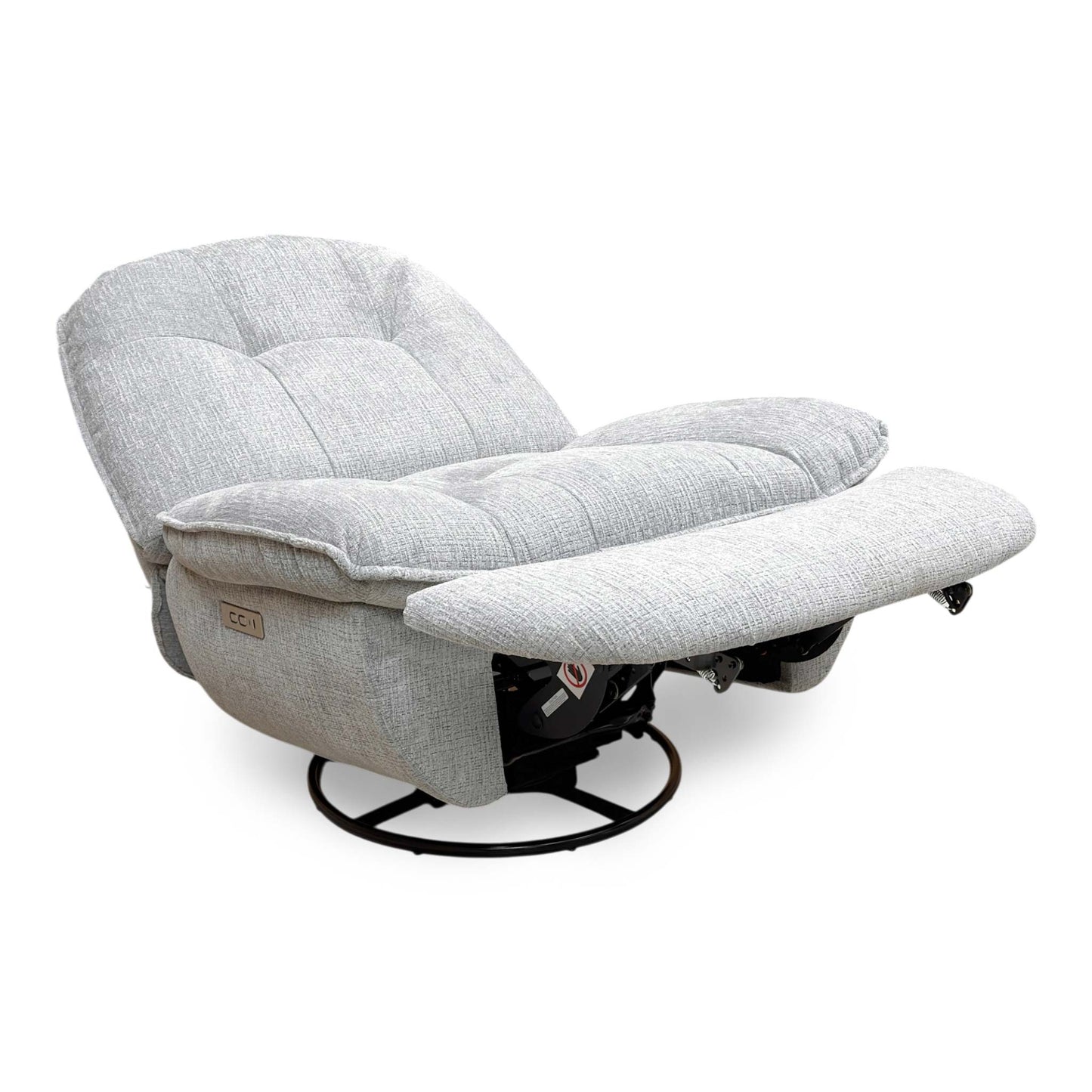 'Ontario' Grey Fabric Power Recliner Rocker Swivel Chair