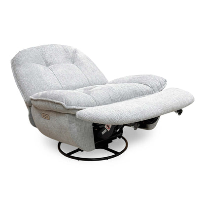 'Ontario' Grey Fabric Power Recliner Rocker Swivel Chair