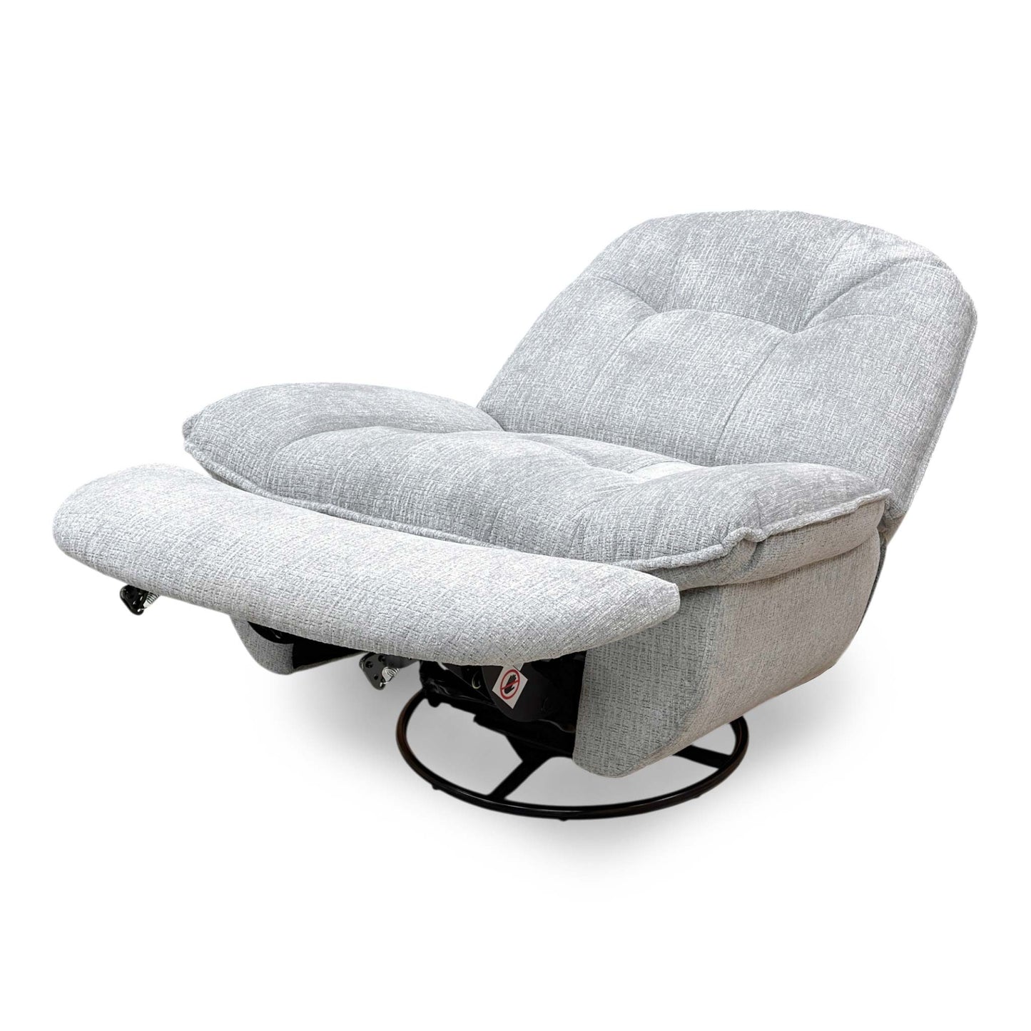 'Ontario' Grey Fabric Power Recliner Rocker Swivel Chair