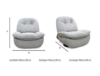 'Ontario' Grey Fabric Power Recliner Rocker Swivel Chair