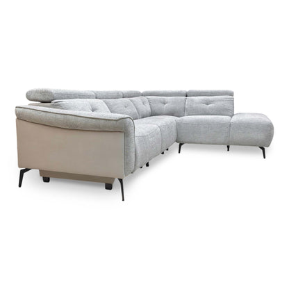 ‘Ontario’ Grey Fabric Power Recliner Right Hand Facing Open End Chaise Sofa