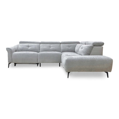 ‘Ontario’ Grey Fabric Power Recliner Right Hand Facing Open End Chaise Sofa