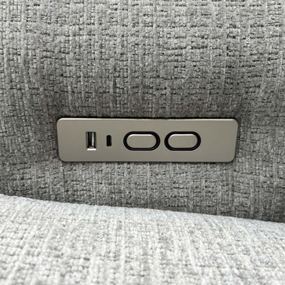 ‘Ontario’ Grey Fabric Power Recliner Right Hand Facing Open End Chaise Sofa