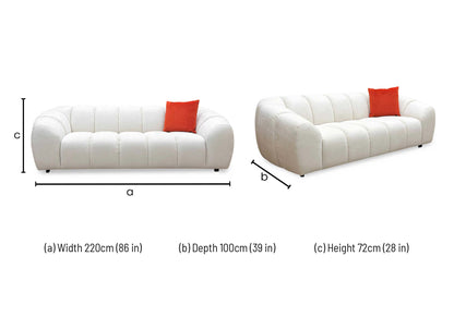 ‘Waldorf’ Light Grey Fabric 3 Seater Sofa