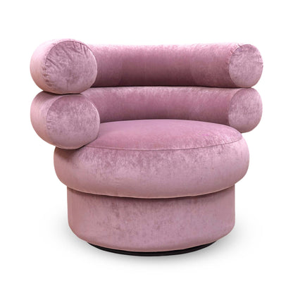 ‘Fitzrovia’ Orchid Pink Linen Fabric Accent Swivel Chair