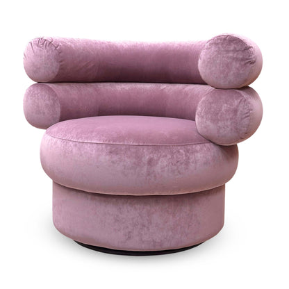 ‘Fitzrovia’ Orchid Pink Linen Fabric Accent Swivel Chair