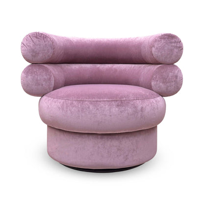 ‘Fitzrovia’ Orchid Pink Linen Fabric Accent Swivel Chair