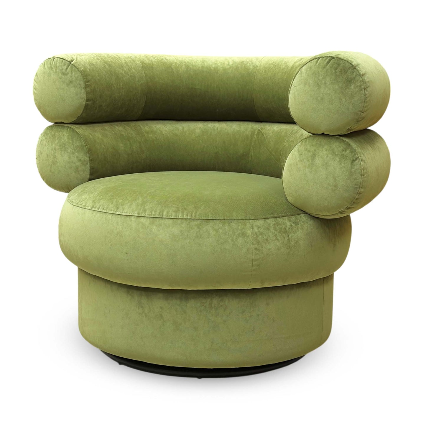 ‘Fitzrovia’ Leaf Green Linen Fabric Accent Swivel Chair